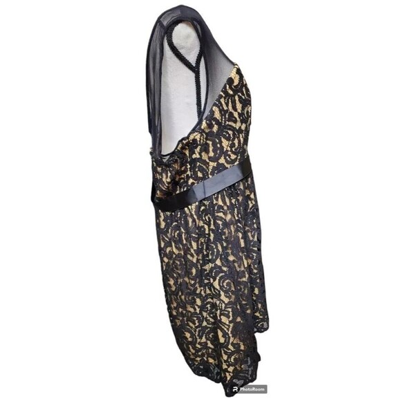 Torrid Lace Cocktail Dress Underskirt Lined Black/Gold NEW Size 22 - Picture 2 of 8